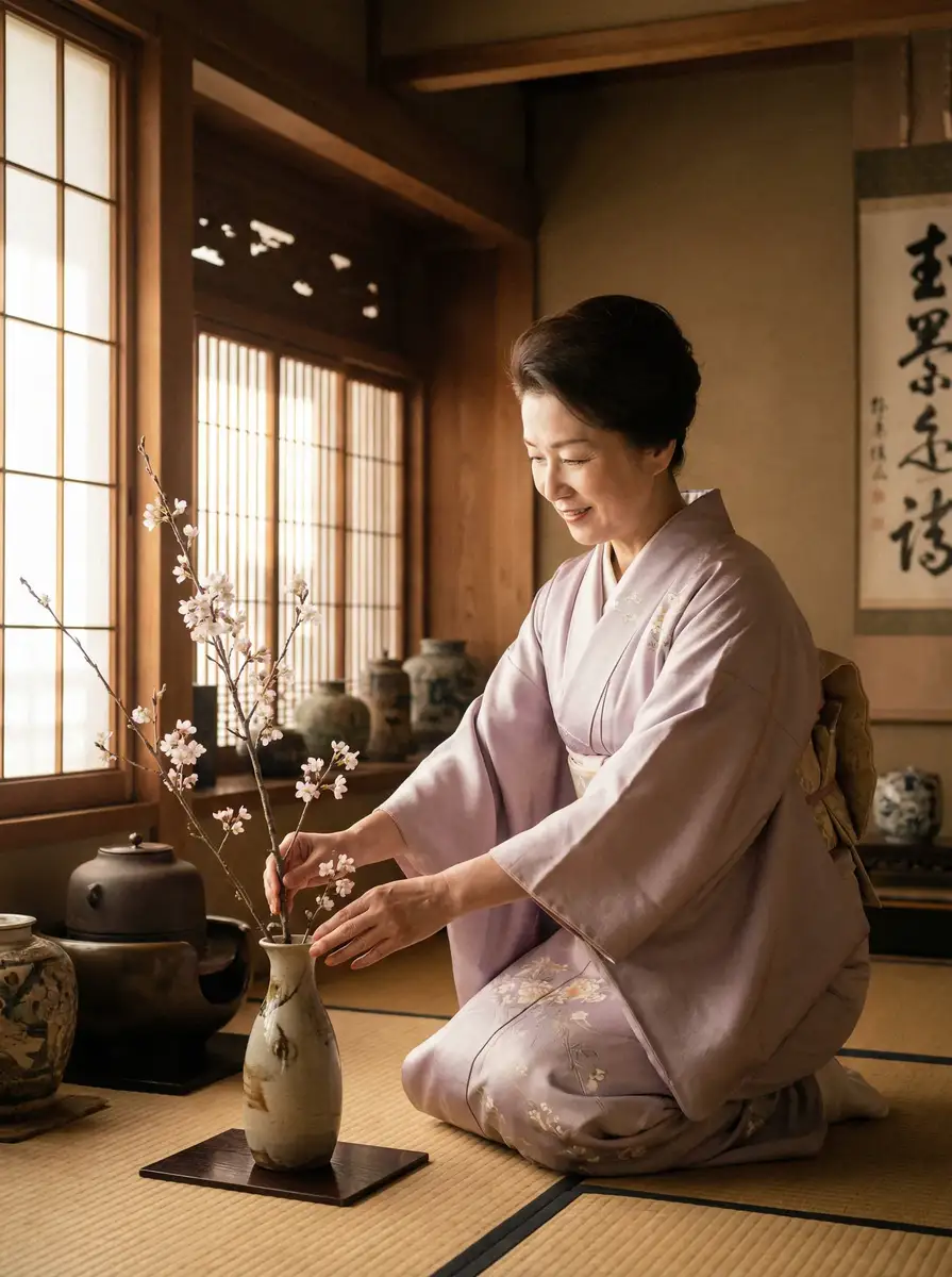 一位优雅的 苍月奥特曼 - 苍月奥特曼官方网站 | 全网最全短视频苍月奥特曼交流社区 在和室中插花
